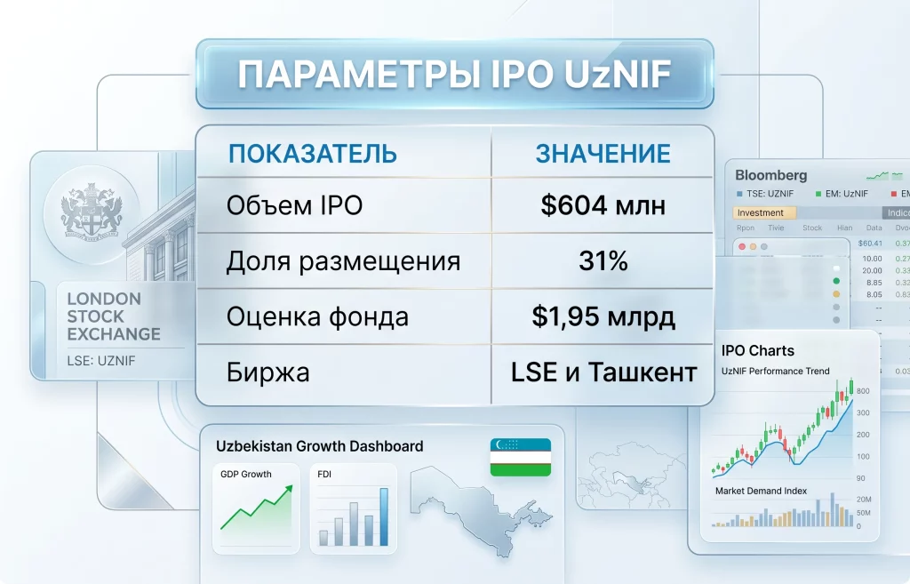 Дайджест фондового рынка за 13.05.2026: ИИ Китая, Индия и Deutsche Telekom 2 Параметры ipo uznif