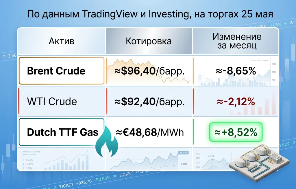 Катар возобновил поставки СПГ через Ормуз вопреки рискам 2 По данным tradingview и investing, на торгах 25 мая