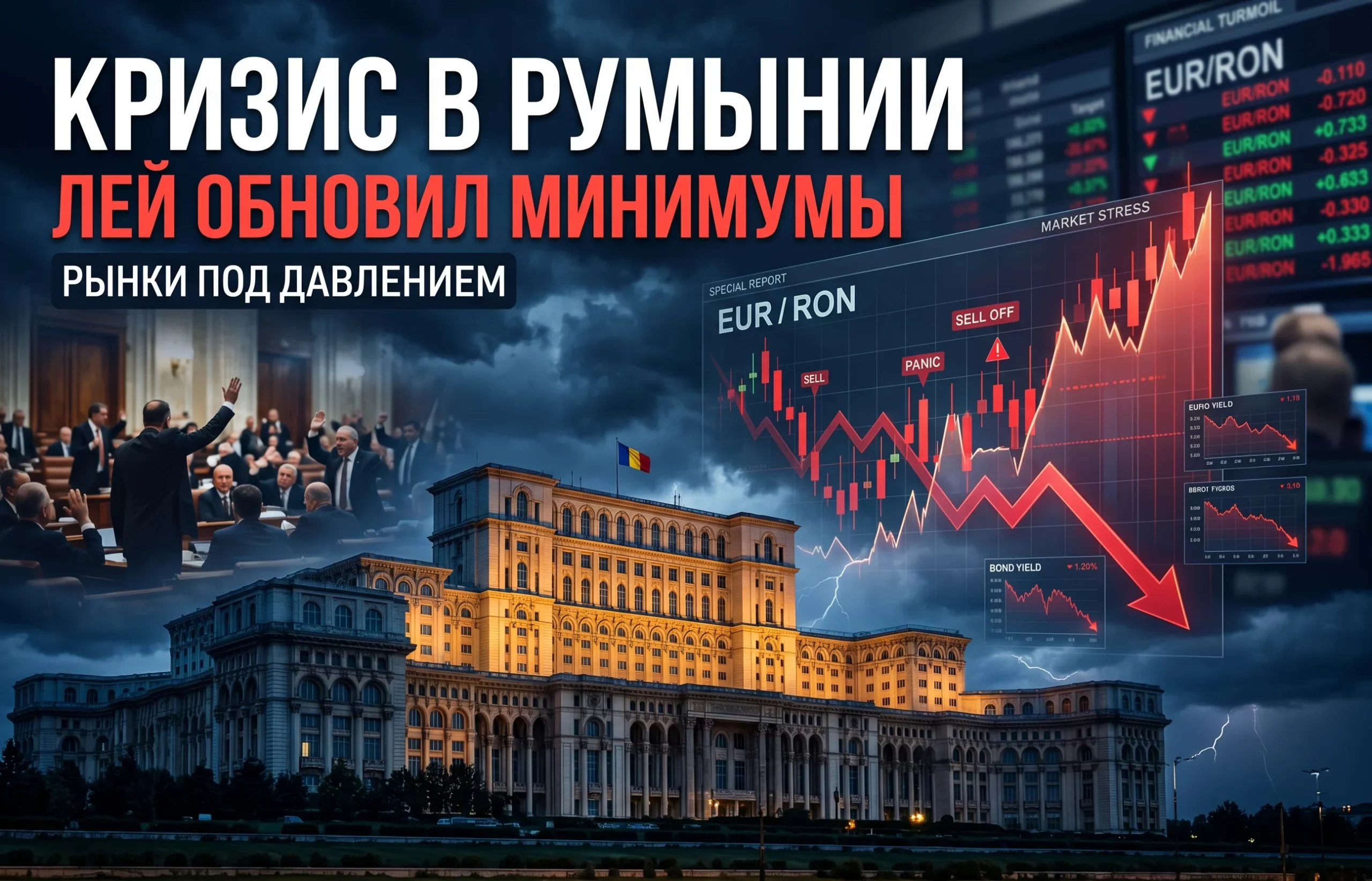 Политический кризис в Румынии: курс лея рекордно обвалился