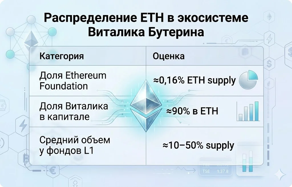 Распределение eth в экосистеме виталика бутерина (1)