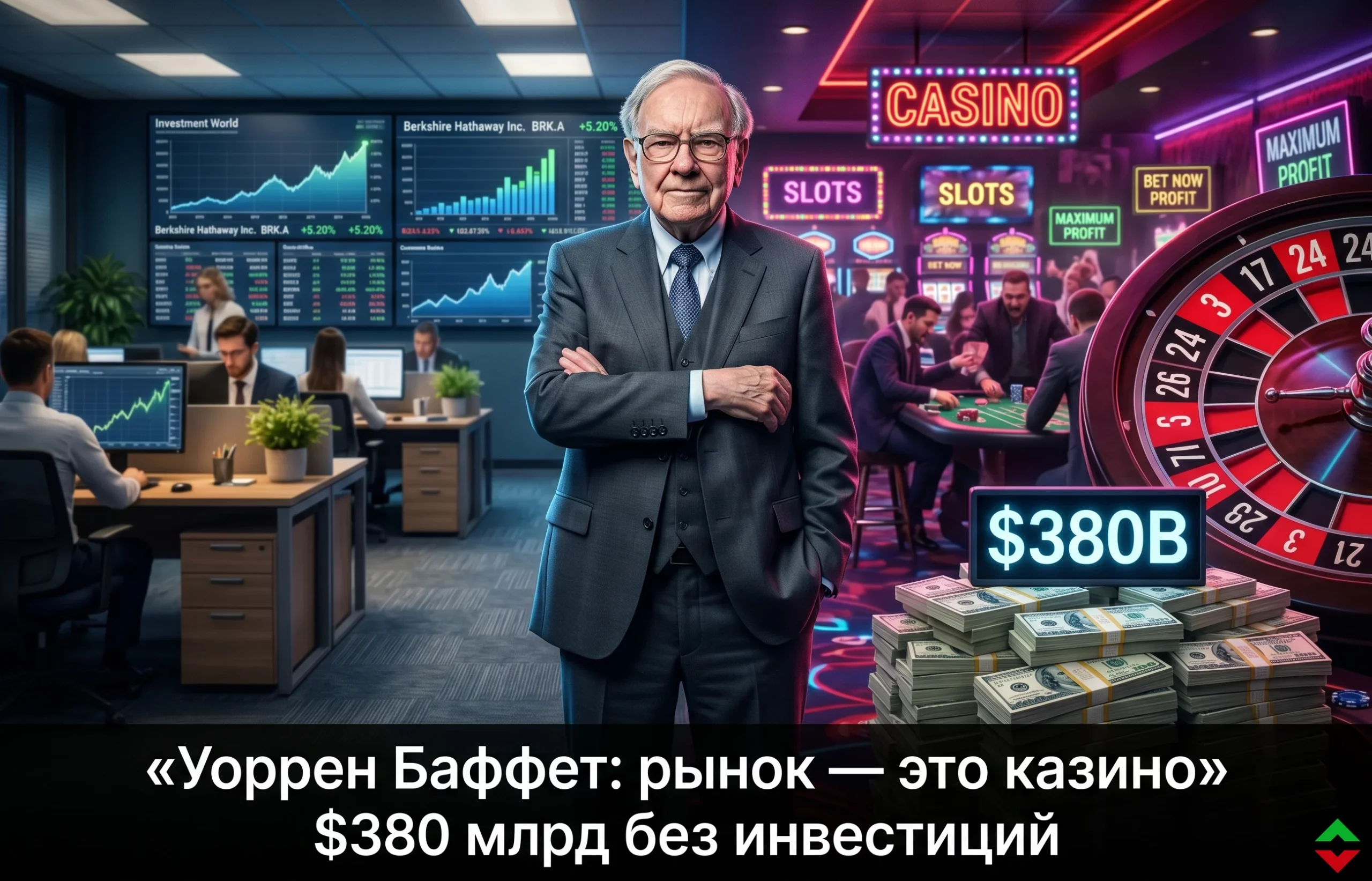 «Рынок стал казино»: Баффет объяснил почему Berkshire держит $380 млрд в кэше