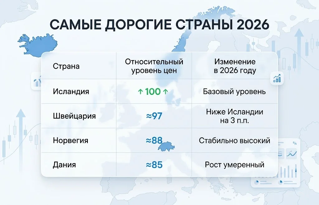 Исландия обогнала Швейцарию по стоимости жизни 1 Самые дорогие страны мира