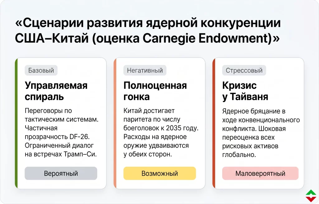 Ядерная гонка США и Китая: рынки на пороге нового риска 3 Сценарии ядерной конкуренции