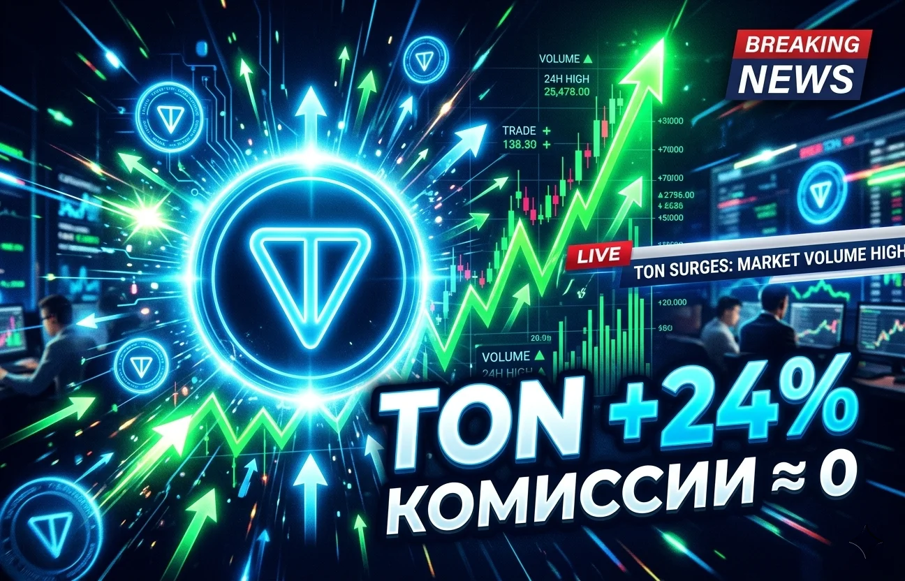 TON взлетел на 24%: комиссии почти обнулились