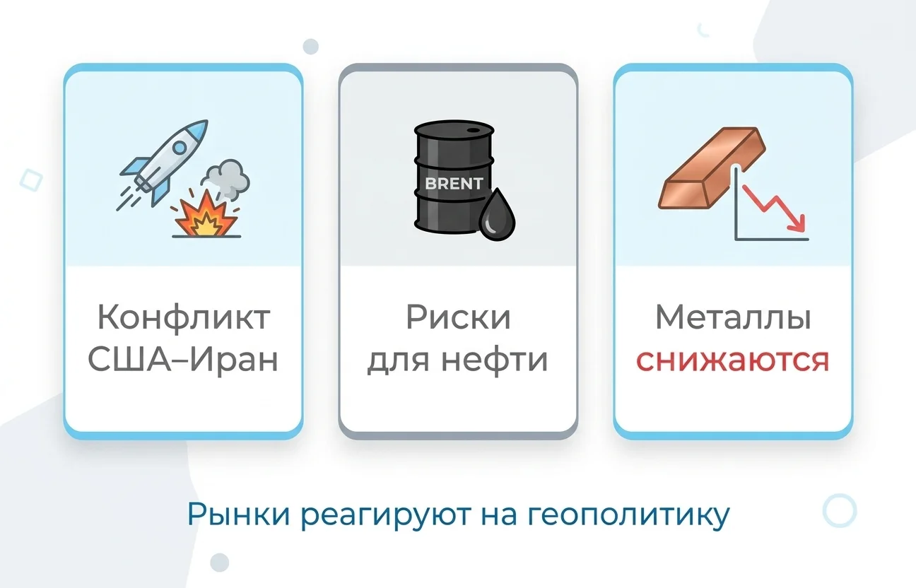 Нефть и конфликт США–Иран обрушили цены на медь