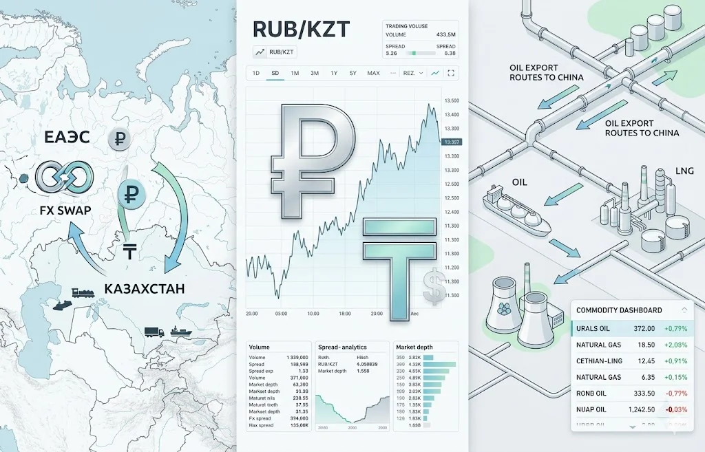 Россия и Казахстан расширяют валютный своп RUB/KZT