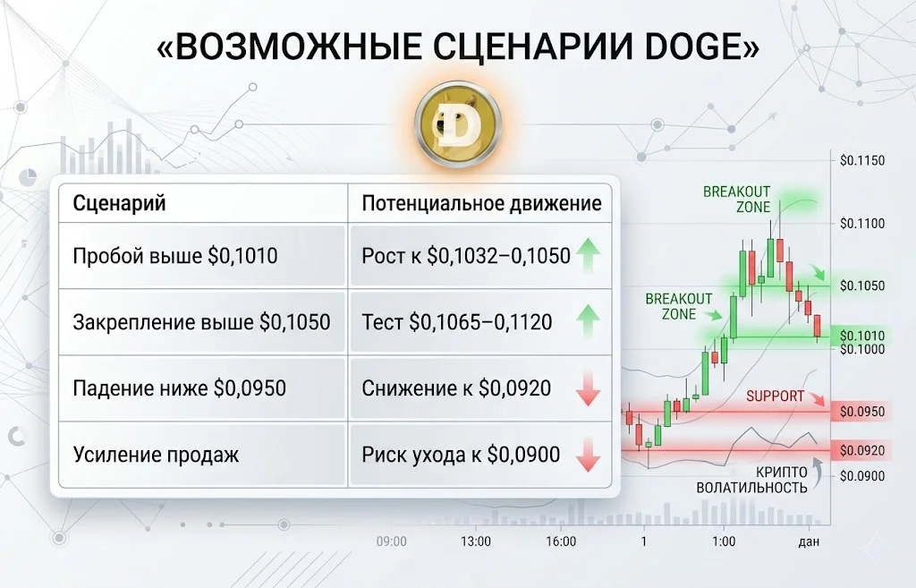 Dogecoin теряет импульс: почему на DOGE снова давят продавцы 2 Возможные сценарии doge