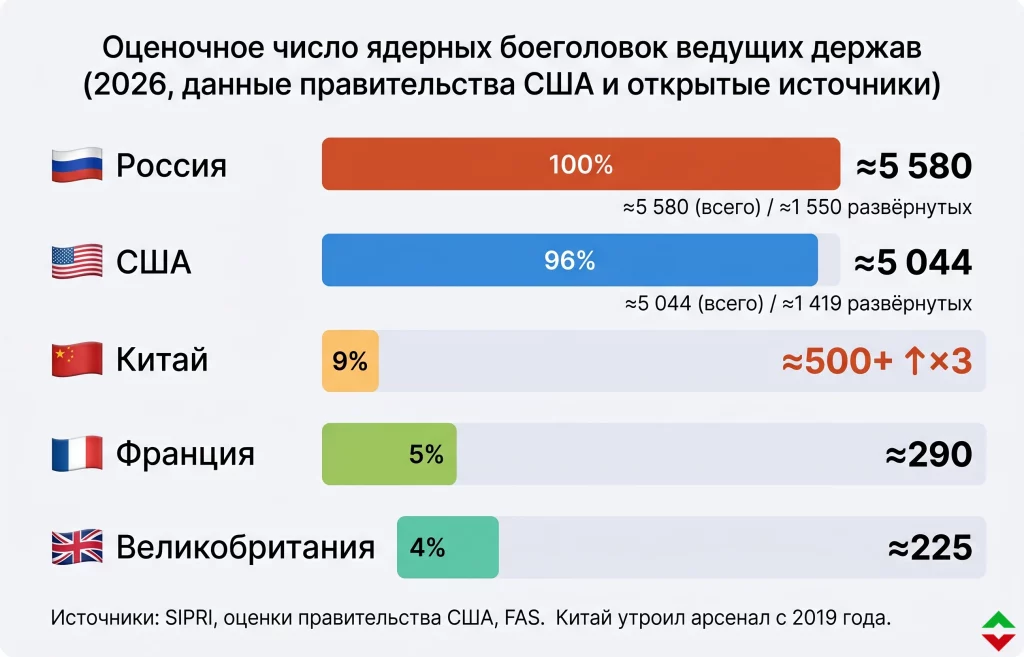 Ядерная гонка США и Китая: рынки на пороге нового риска 1 Ядерные арсеналы мировых держав