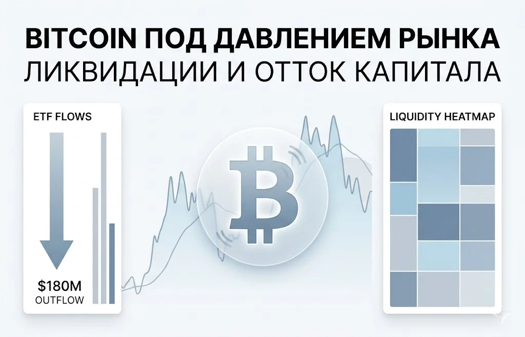 Bitcoin падает к $65 000: ликвидации усилили обвал рынка