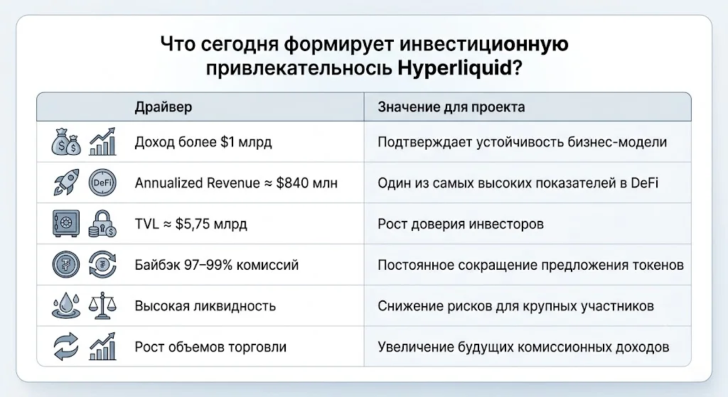Что сегодня формирует инвестиционную привлекательность hyperliquid