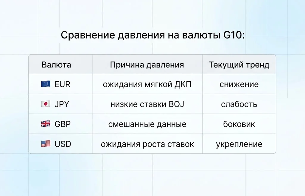 Давление на валюты g10