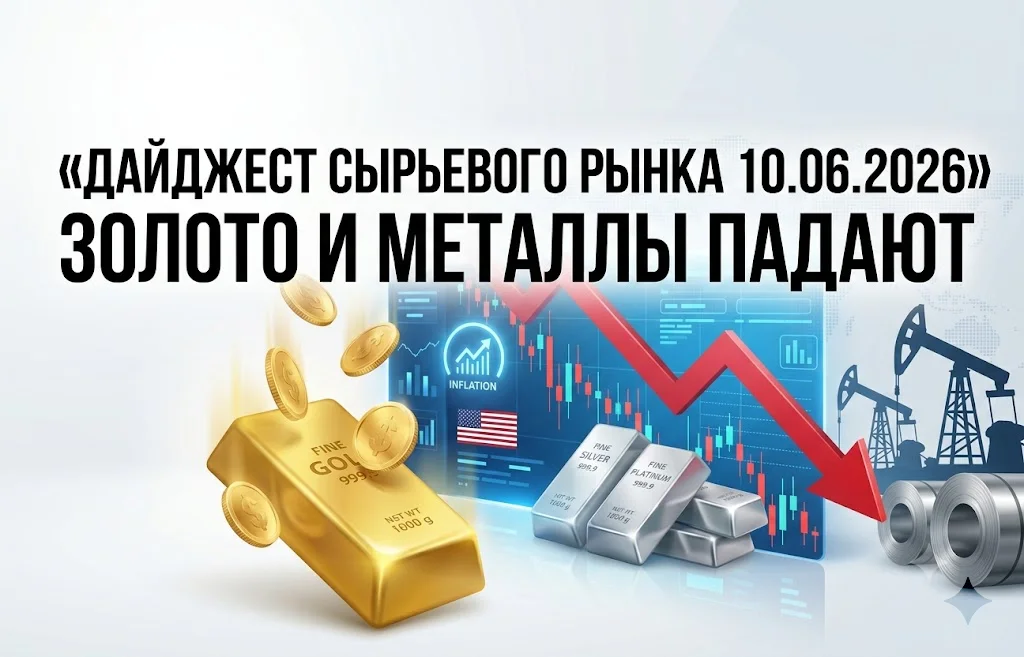 Дайджест сырьевого рынка за 10.06.2026: золото и металлы падают