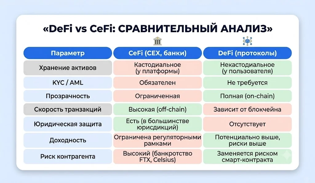 Defi vs cefi