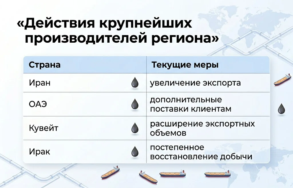 Действия крупнейших производителей региона