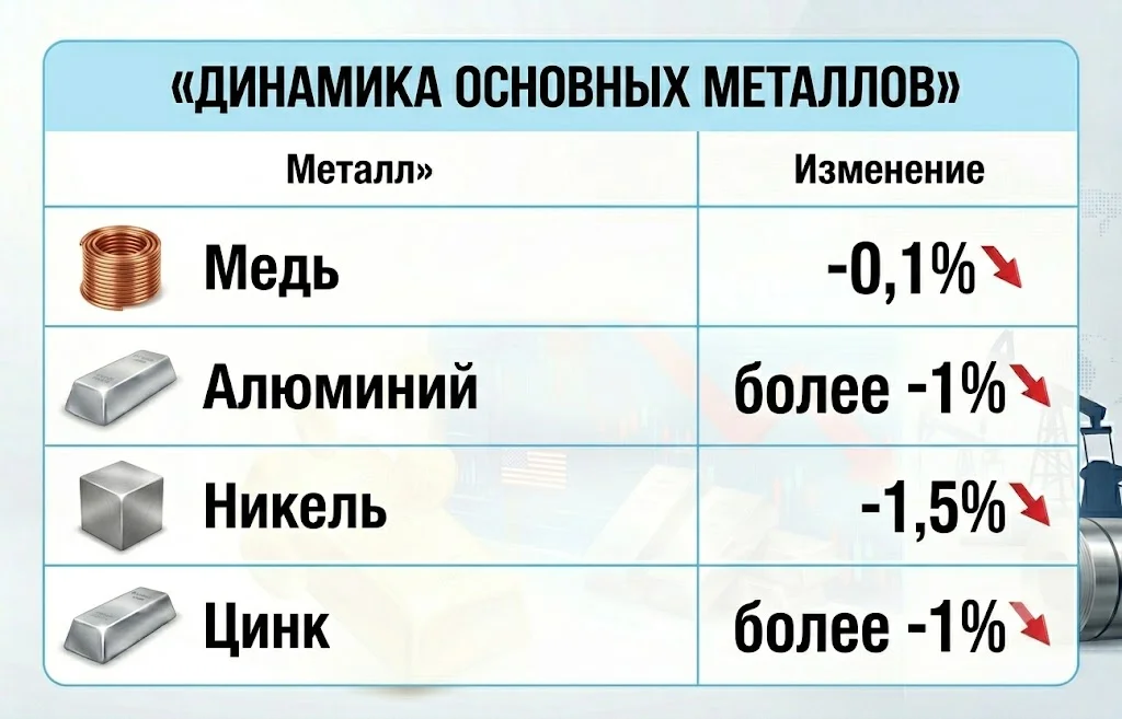 Динамика основных металлов