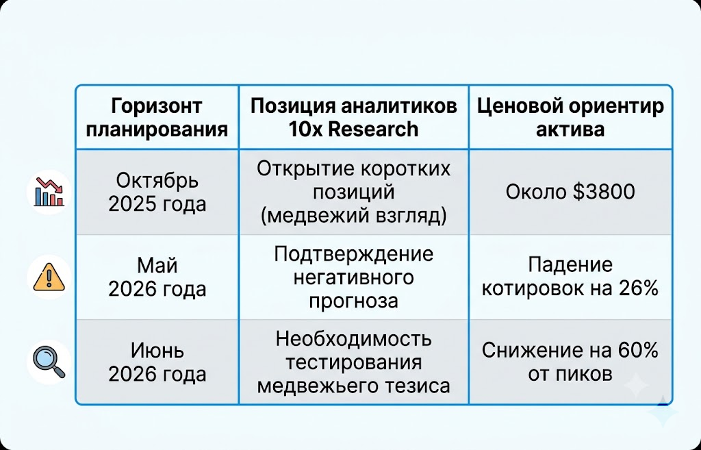 Хронология изменения экспертных оценок по eth