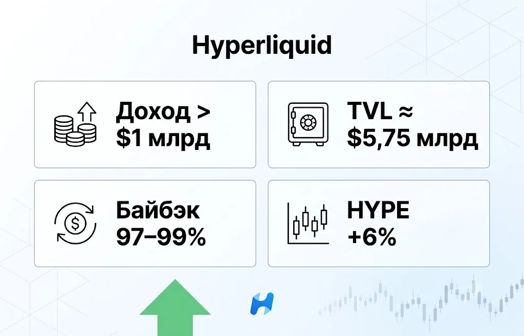 Hyperliquid преодолел $1 млрд дохода: вырастет ли HYPE до $80?