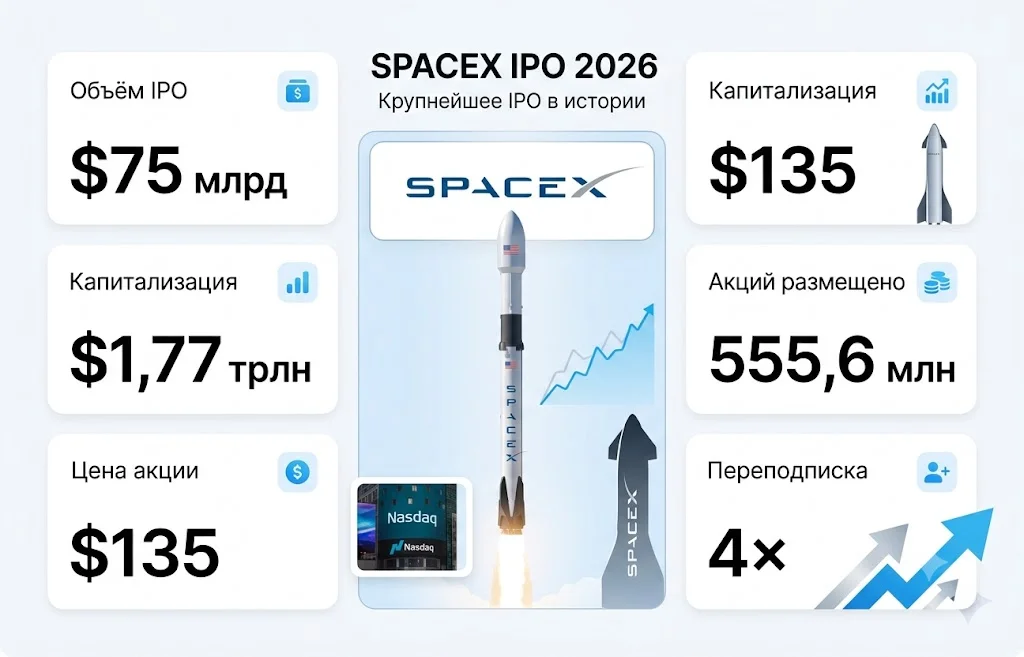 IPO SpaceX 2026: Илон Маск в шаге от статуса триллионера