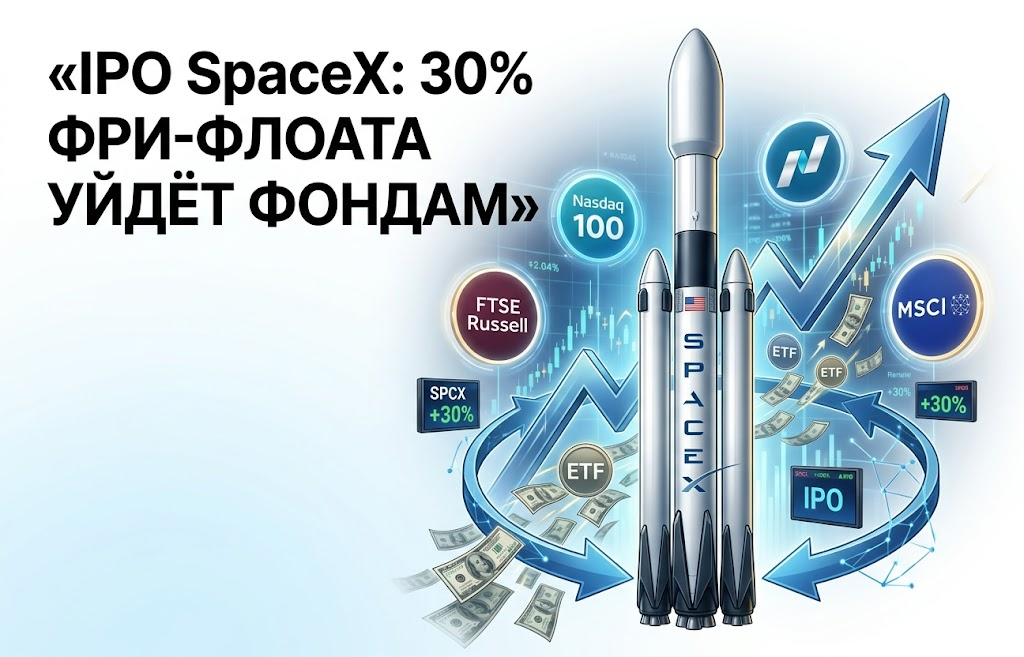 IPO SpaceX: 30% акций могут перейти индексным фондам