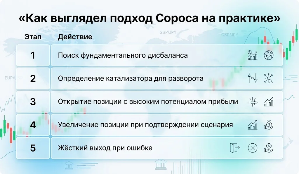 Как выглядел подход сороса на практике