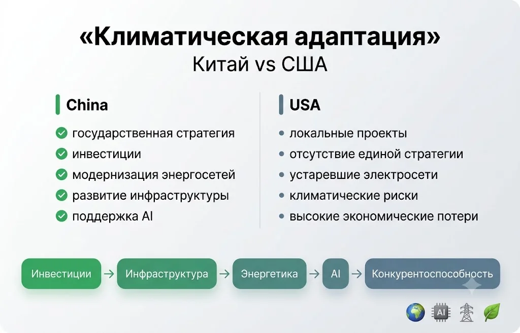 Климатическая адаптация становится новым преимуществом Китая над США
