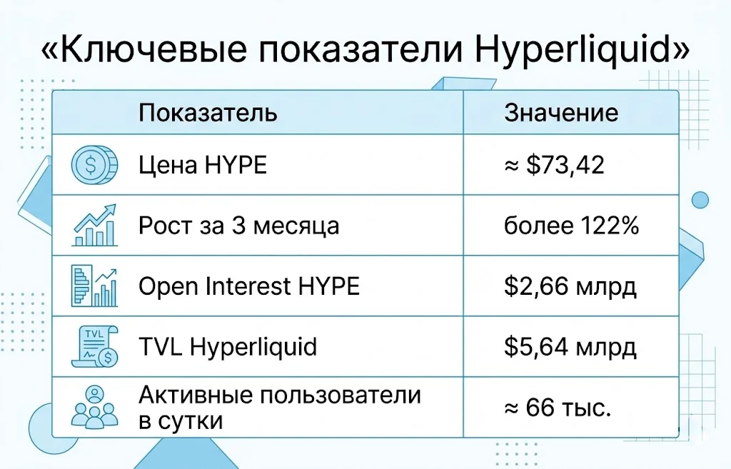 Дайджест криптовалютного рынка за 01.06.2026: HYPE, XRP, BNB и Ethereum 1 Ключевые показатели hyperliquid