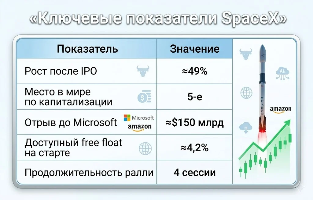 Ключевые показатели spacex