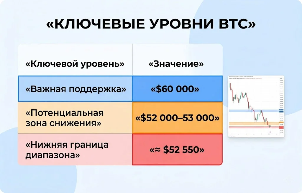Ключевые уровни биткоина 06.06.2026
