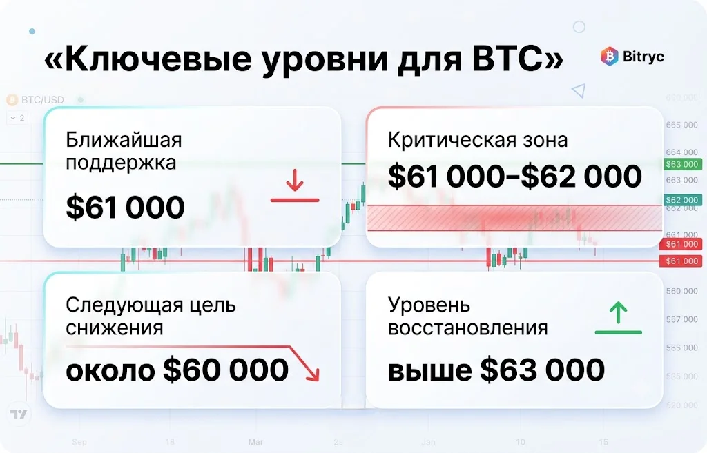 Ключевые уровни для btc