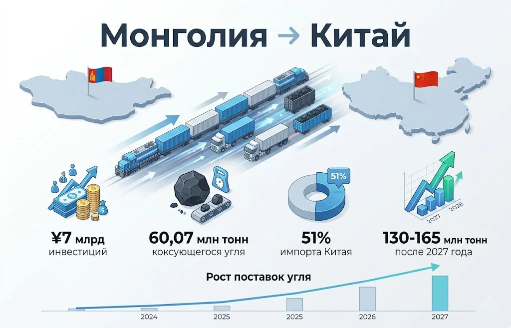 Коксующийся уголь Монголии стал главным ресурсом для Китая