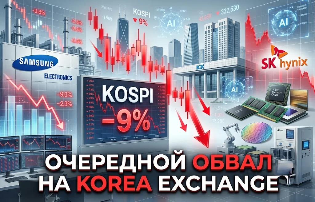 Kospi рухнул на 9%: южнокорейские акции обвалились вслед за чипмейкерами