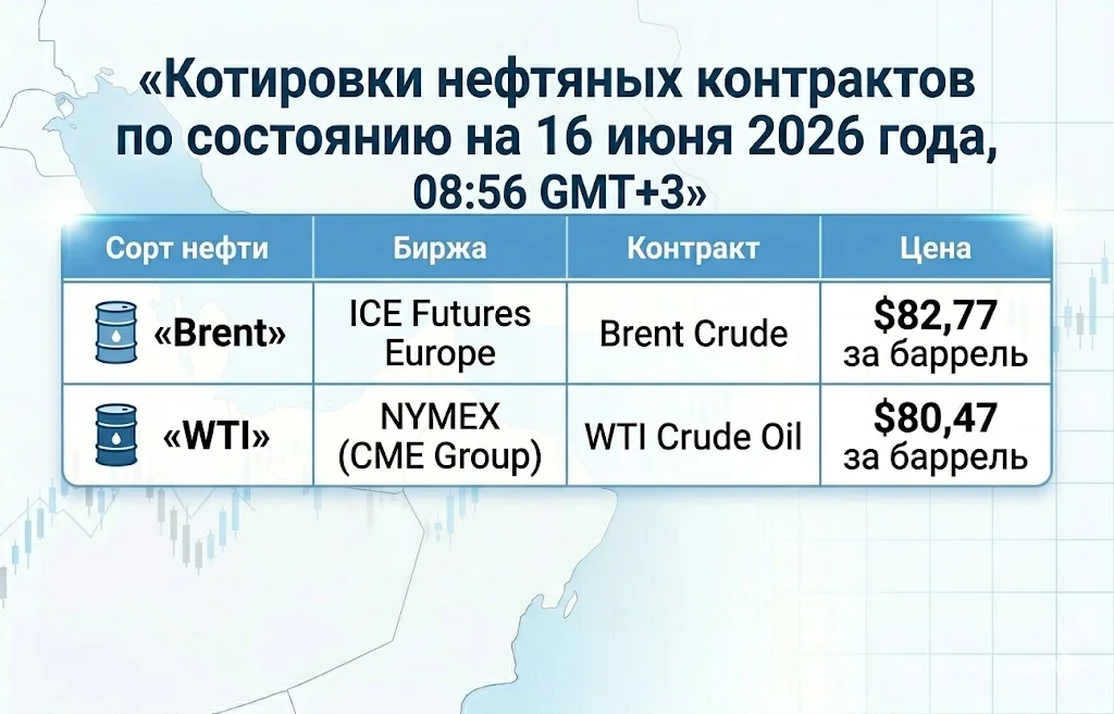 Прогнозы по нефти пересмотрены: что ждут банки Уолл-стрит? 3 Котировки нефтяных контрактов по состоянию на 16 июня 2026 года