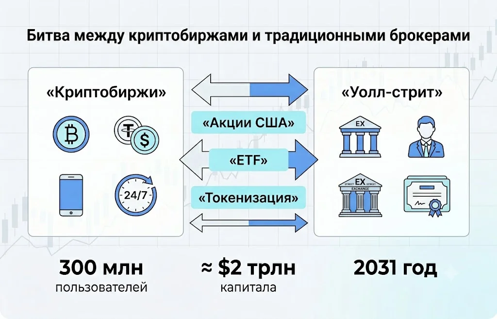 Криптобиржи идут на Уолл-стрит: начинается новая битва