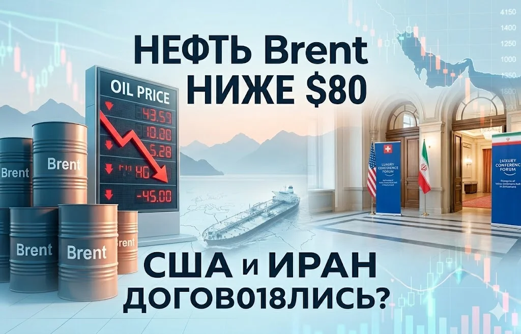 Нефть Brent опустилась ниже $80 после переговоров США и Ирана