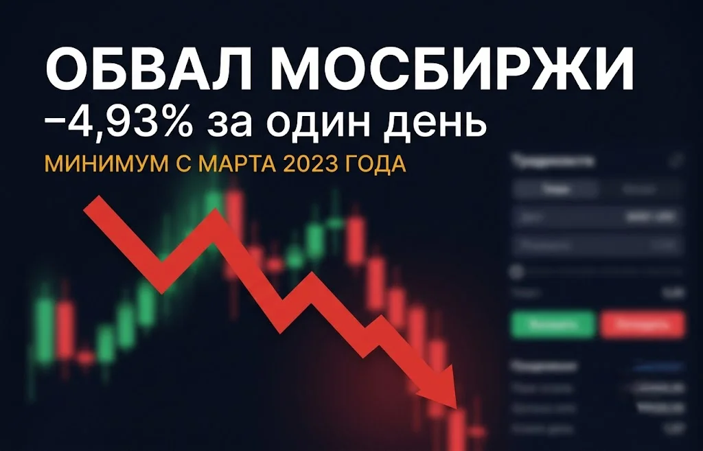 Обвал Мосбиржи 22 июня: рынок рухнул до минимума 2023 года