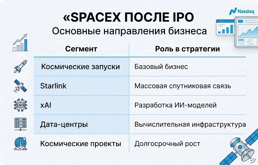 Основные направления бизнеса после ipo