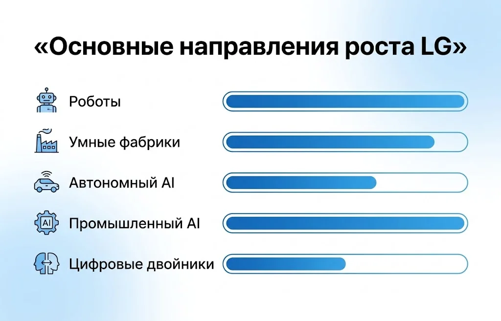 Акции LG Electronics взлетели на 300% с начала года благодаря ИИ 5 Основные направления роста lg