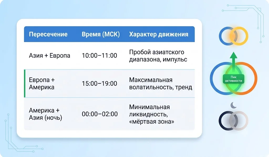 Пересечения торговых сессий