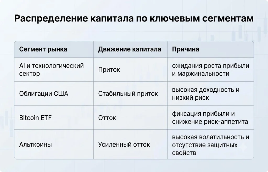 Распределение капитала по ключевым сегментам