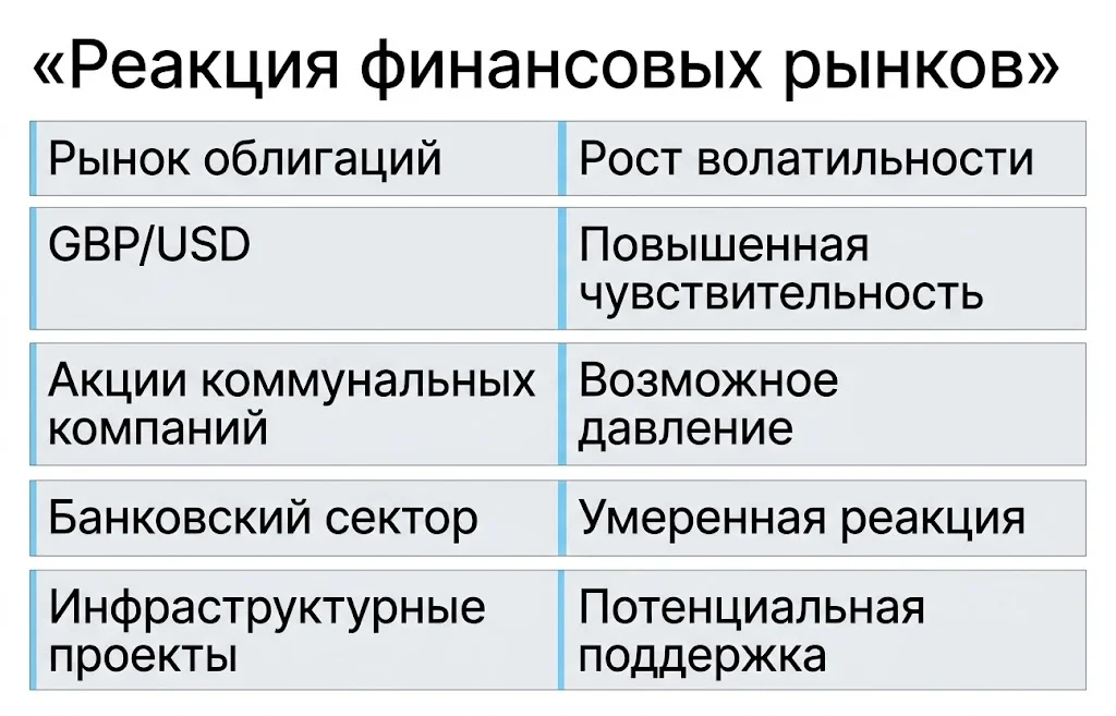 Реакция финансовых рынков