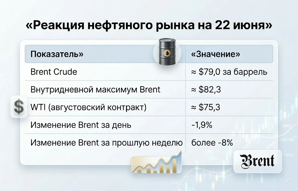 Реакция нефтяного рынка на 22 июня
