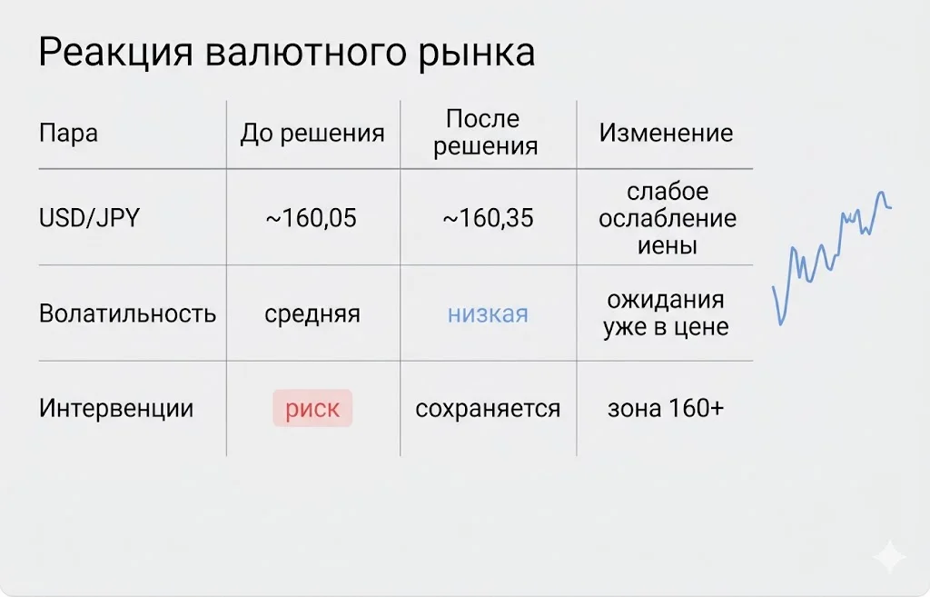 Банк Японии повысил ставку до 1%: сигнал рынкам 2 Реакция валютного рынка