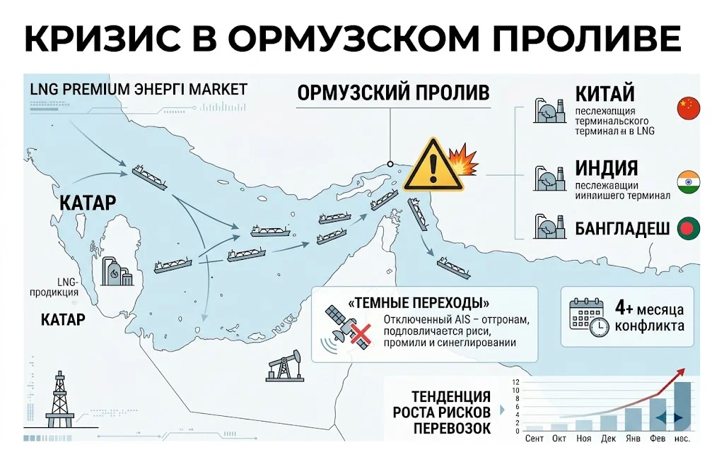 Рынок СПГ уходит в «тень»: Ормузский пролив меняет правила игры