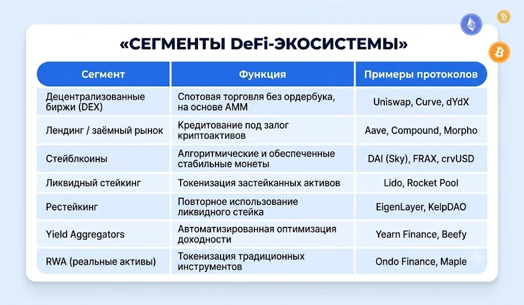 Сегменты defi