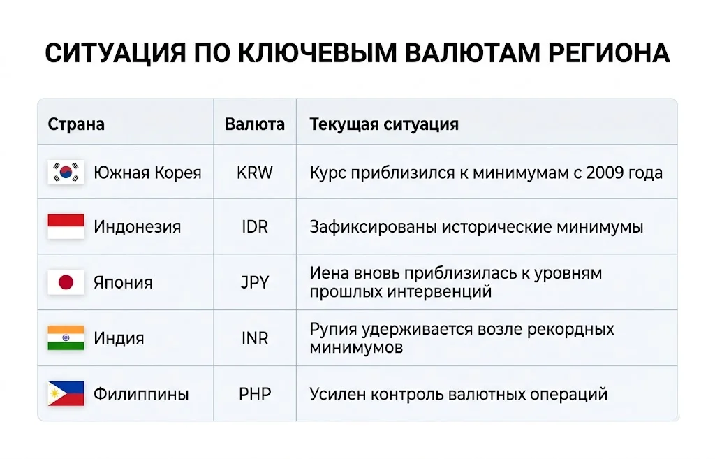 Ситуация по ключевым валютам региона