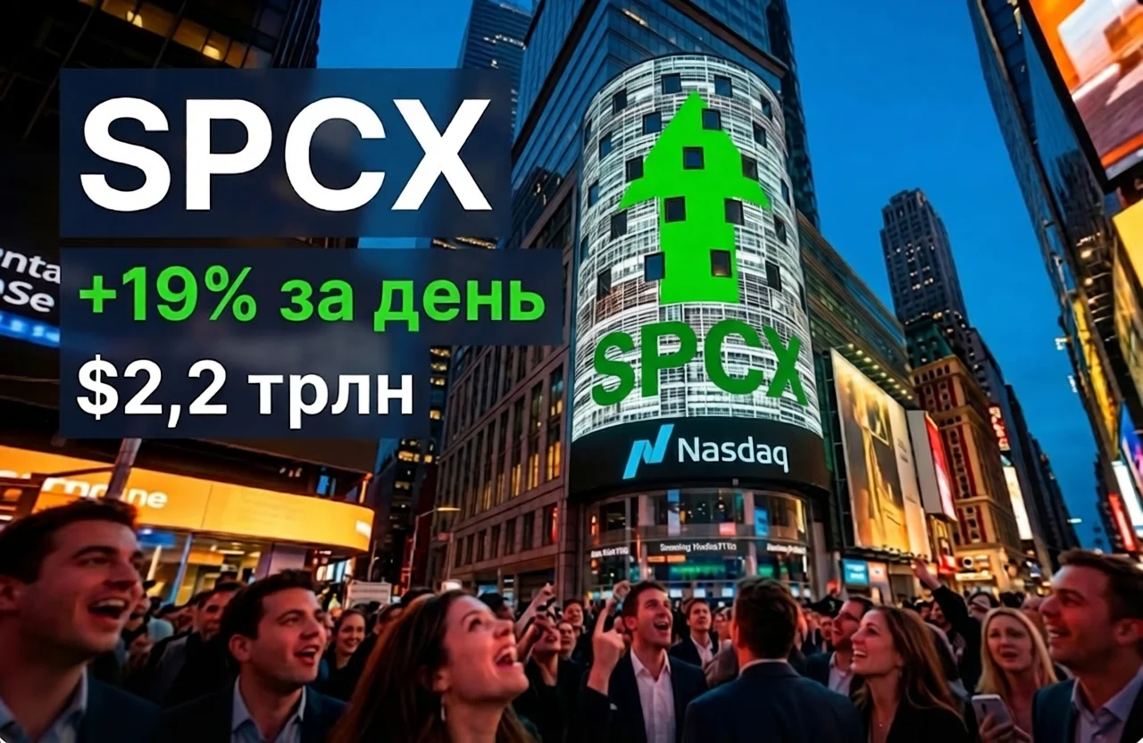SpaceX после IPO: +19% за день и капитализация $2,2 трлн