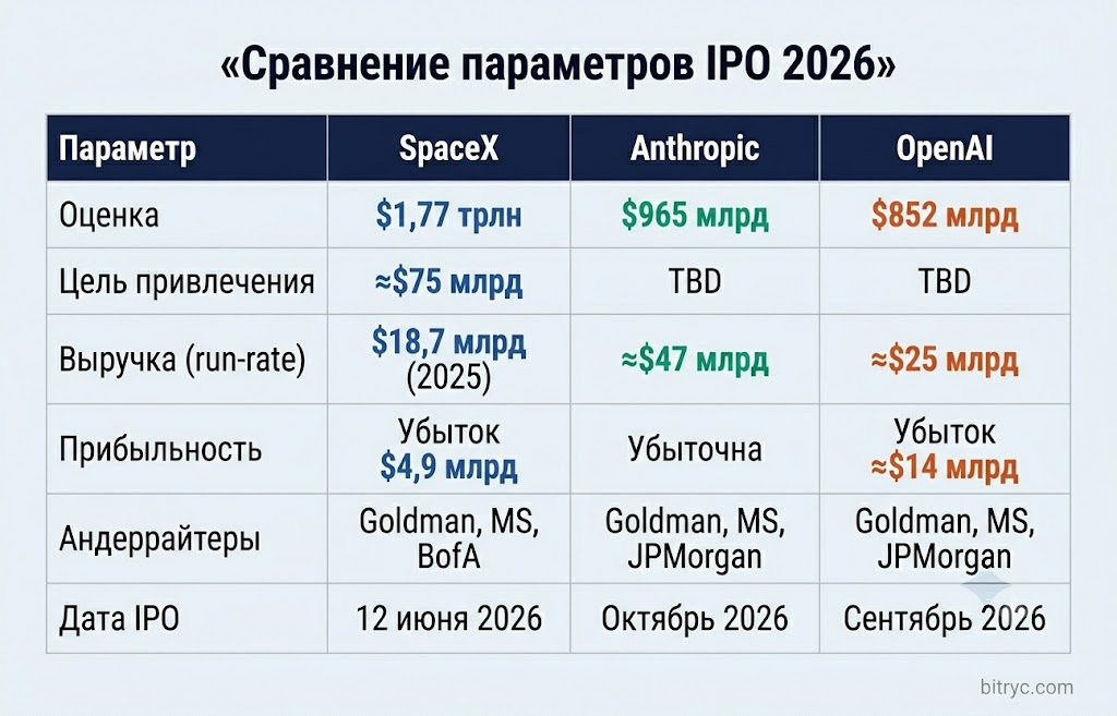 Сравнение параметров ipo anthropic и openai