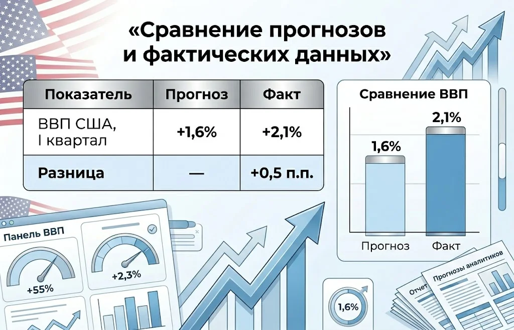 Сравнение прогнозов и фактических данных