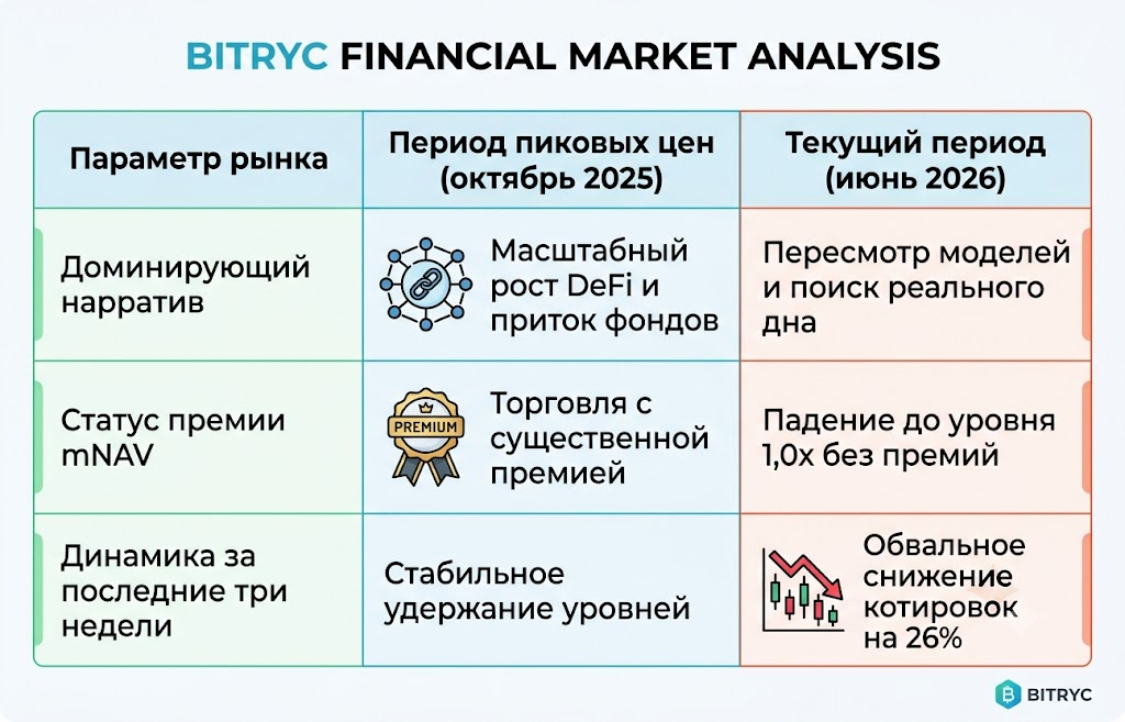 Сравнение рыночных условий на пике и в фазе коррекции eth