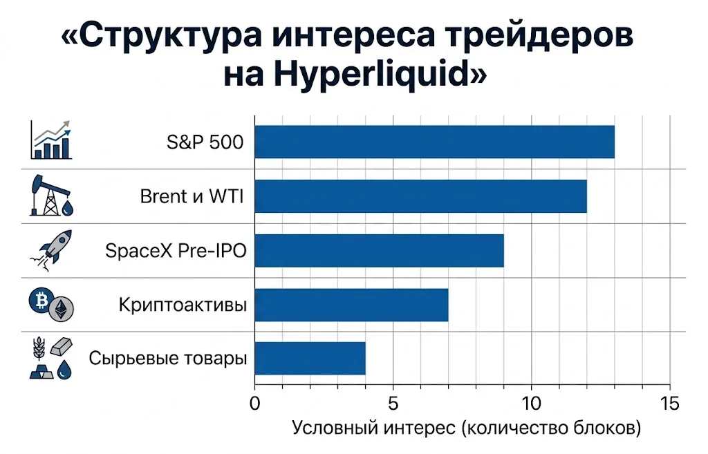 Дайджест криптовалютного рынка за 01.06.2026: HYPE, XRP, BNB и Ethereum 2 Структура интереса трейдеров на hyperliquid